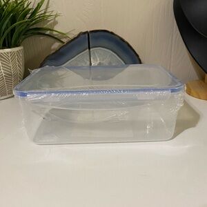 Amazon Clear Plastic Food Storage Container with Blue Lid